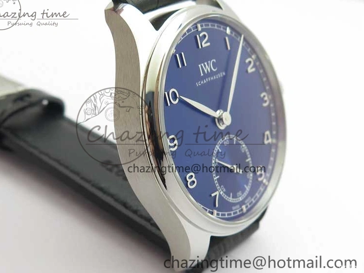 MIROTIME 0519 TimelessDesign Portuguese IW358304 ZF 1:1 Best Edition SS Blue Dial on Leather Strap A 7078